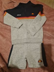 boys ellesse half zip shorts set
