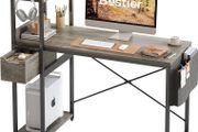 MULTIPLE COLOURS AVAILABLE Computer Desk with Storage Shelves 120CM Corner Desk with Drawer Reversible Computer Desk Writing Table with Side Pocket Storage Bag and Headphone Hook for Home Office Small Space