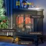 Electric Fireplace Stove Heater with LED Fire Flame Effect Freestanding & Portable with Overheat Protection, 1000W/2000W Image 6