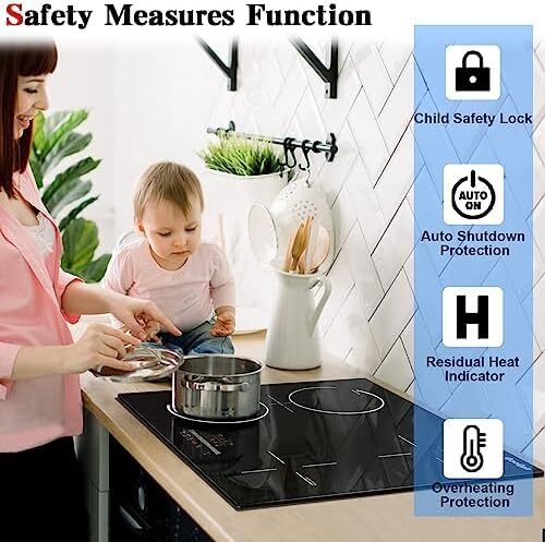 Plug-in Induction Hob 60CM 4 Zone, Plug in Electric Hob 13 amp 4 ring, 2800W Electric Induction Hob 220V, Cooking Hob 60CM with Flexible Zone