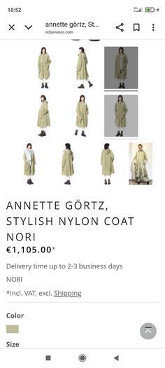 Annette Goertz designer ladies wool green coat