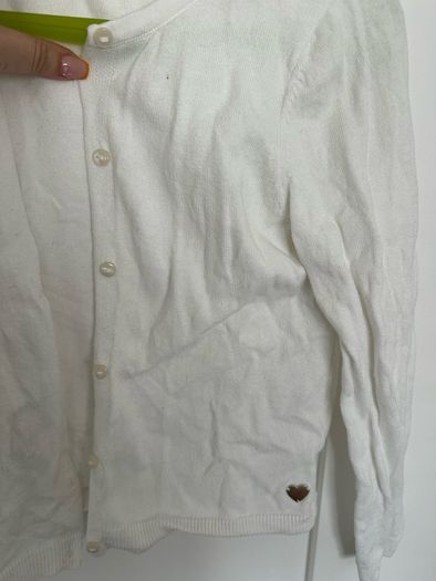 White H&M cardigan for a girl, 122/128 cm, 6-8 years