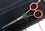Professional Hair Cutting Scissors, Hairdressing Scissors Shears for Barber Salon Stainless Steel with High hardness of Edge. (13cm, Black)
