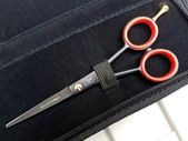 Professional Hair Cutting Scissors, Hairdressing Scissors Shears for Barber Salon Stainless Steel with High hardness of Edge. (13cm, Black)