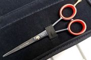 Professional Hair Cutting Scissors, Hairdressing Scissors Shears for Barber Salon Stainless Steel with High hardness of Edge. (13cm, Black)