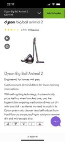 Dyson animal Hoover
