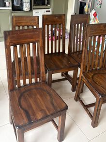 5 wooden kitchen chairs