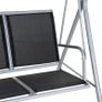 Metal Garden Swing Chair, 3-Seater Swing Seat, Patio Hammock Bench Canopy Lounger, Black Image 7