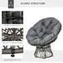 360 Swivel Rattan Papasan Moon Bowl Chair with Padded Cushion Oversized for Outdoor Indoor Image 4
