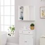 Bathroom Wall Cabinet, Cupboard with Mirror, 3-Door Storage Cabinet, 60 x 15 x 55 cm, with Adjustable Shelf, Modern, White (FREE POSTAGE) Image 2