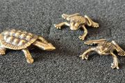 3 brass Animals,. Solid brass.