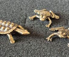 3 brass Animals,. Solid brass.