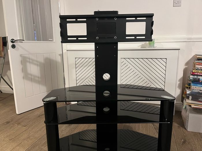 Tempered glass TV Stand - black