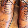Churchs Custom Grade Tan Brogue Oxford Shoes UK 10 Made in England Image 9