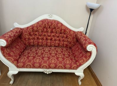 vintage French Provincial/Rococo-style loveseat (broken leg)