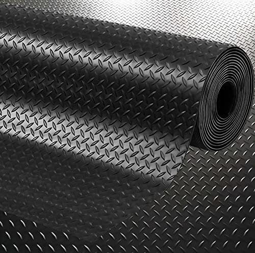 Rubber Garage Flooring Matting 1m x 5m Heavy Duty Rubber Matting Roll, 3mm Workshop Garage Flooring Mat, Anti-Slip, Indoor & Outdoor