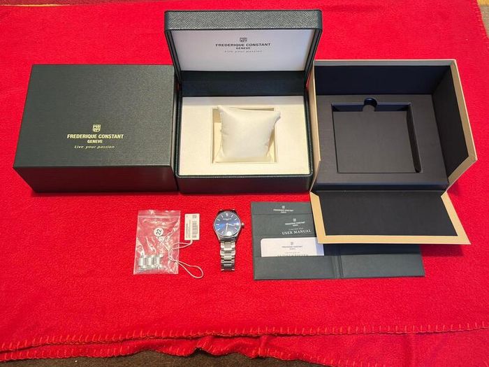 Frederique Constant Classics Swiss Made Watch, Blue Dial, Full Set