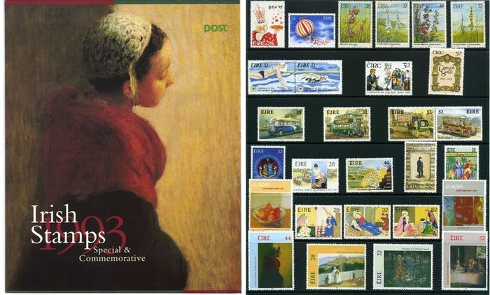1993 Ireland Commemorative Stamp Year Pack MNH. See scan for stamps included. All stamps Mint Never Hinged.