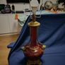 2 porcelain oxblood Red lamps vintage Image 5