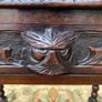 Antique Carved Oak Side Table with Drawer. Image 2