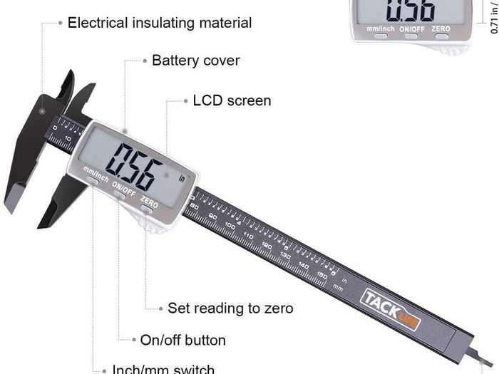 Digital Caliper 150mm with Extra-Large LCD Display, Inch/Fractions/Millimeter Conversion for Small DIY and Homework, Coin Battery included
