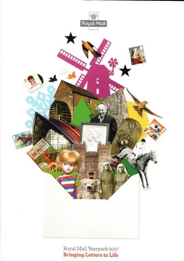 2017 Great Britain Commemorative Stamps Year Pack (includes 5 image showing contents)