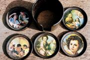 Vintage 1970s Set of 5 Coasters Featuring Masterpieces from Madrid's Museo Nacional del Prado
