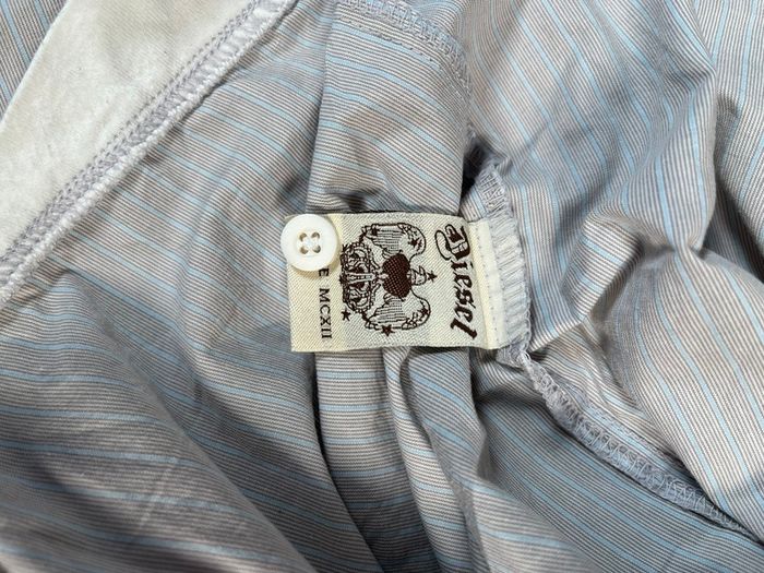 Diesel Embroidered Short Sleeve Button Up Shirt - Mens Sz M - Blue Grey Stripe