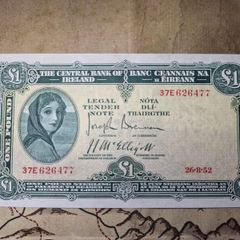 1 Pound Lady Lavery 26/8/52