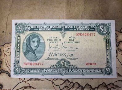 1 Pound Lady Lavery 26/8/52