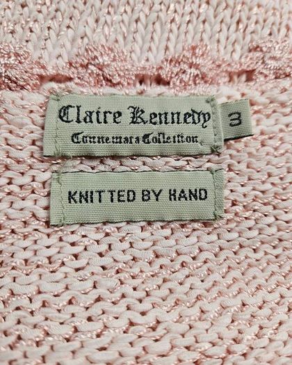 Vintage 1990s Y2K Claire Kennedy knit lace camisole vest top romantic pink M L summer