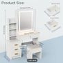 Dressing table & stool white LED vanity desk Image 5