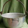 Vintage Aluminium Metal Handled Cooking Pot , Rustic Jam Pan Farmhouse Decor Image 8