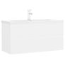 Sink Cabinet with Built-in Basin White Chipboard Image 2