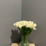 Beautiful real looking white faux tulip bouquet with vase Image 6