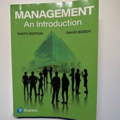 Management: An Introduction 9th Edition David Boddy  ISBN 9781292459745
