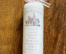 Pink christening candle
