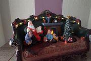 Christmas Village Light Up Santa on Chair