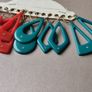 Vintage Colorful Geometric Earrings X 6 Image 3