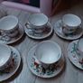 Vintage Aynsley 'Pembroke' Bone China Tea Set - 6 Cups & 6 Saucers - Made in England". Image 5