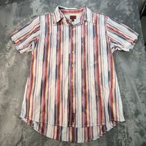 Tommy Hilfiger Red Label Y2K Multicolor Rainbow Short Sleeve Shirt M