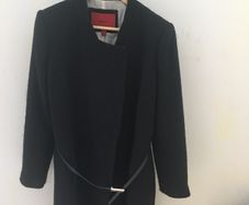 Mango black styled coat with belt