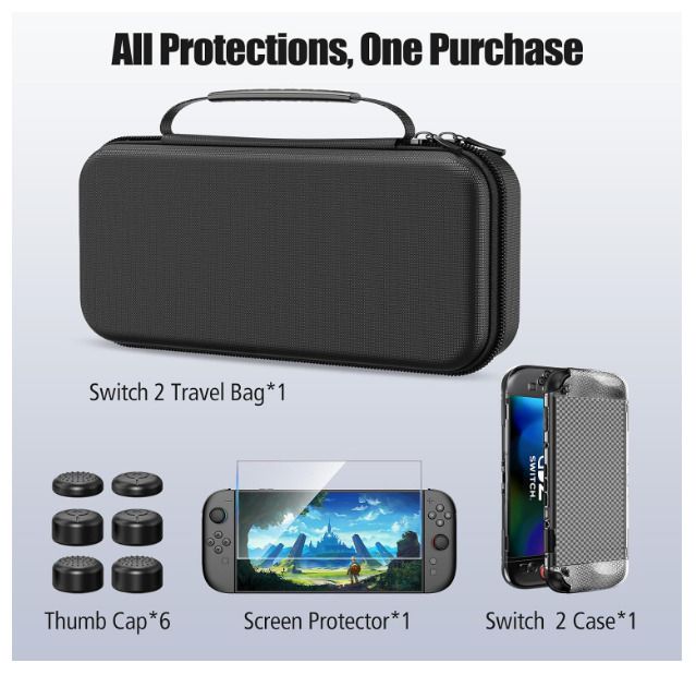 HEYSTOP Switch 2 Case for Nintendo, Protective Carrying Set with Cover