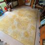 Large yellow and cream rug Image 2