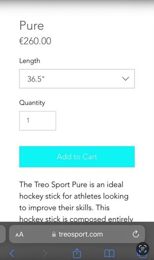Treo Sport Pure 100% Carbon hockey stick