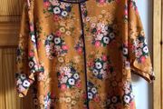 Marks and spencers Ladies floral orange blouse top size 20 includes Postage