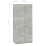 Wardrobe Concrete Grey 90x52x200 cm Chipboard Image 8