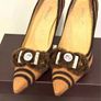 Brown Heels with Faux Fur Detail - Elegant Pointed Toe SIZE 5/38 Image 3