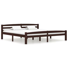 Bed Frame Dark Brown Solid Pinewood 180x200 cm