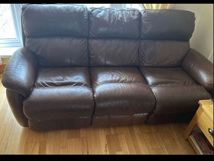 3 piece leather recliner sofa